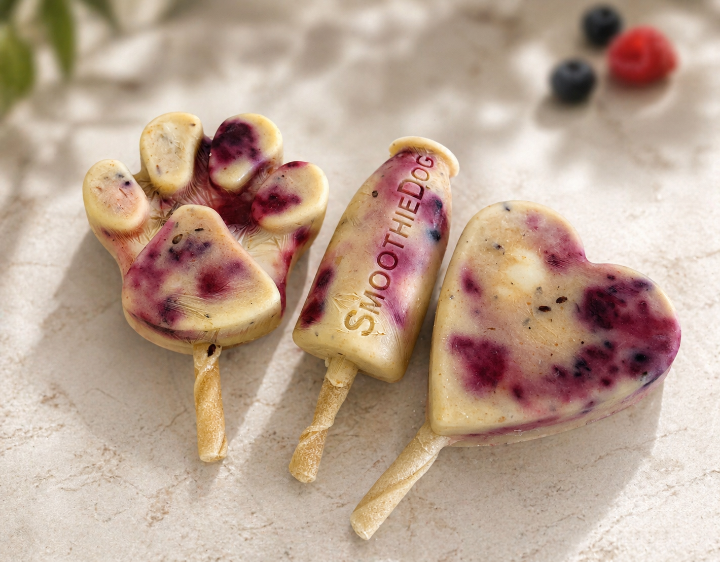 Hundeeis mit Beeren, Joghurt & Smoothie