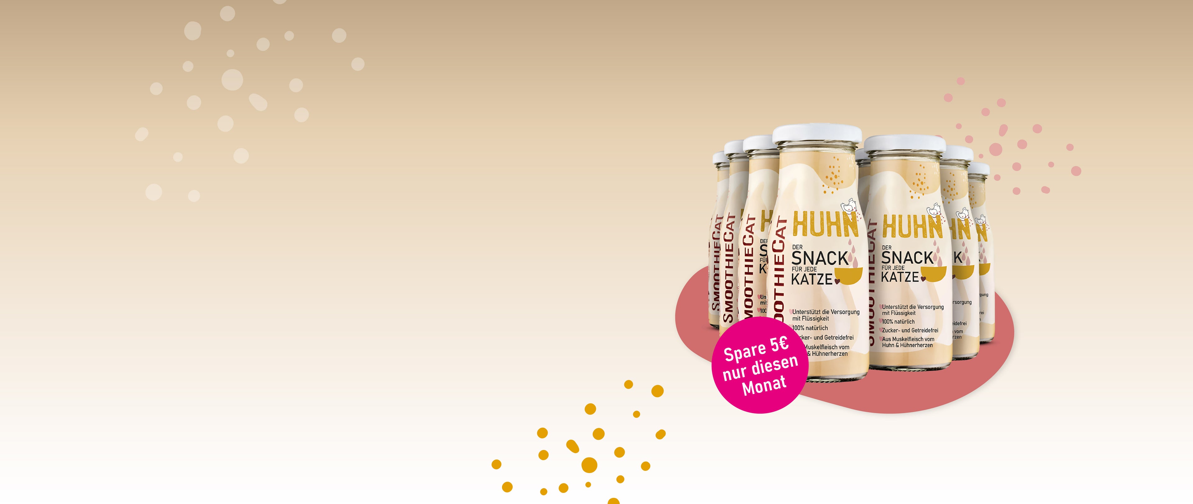 SmoothieCat Huhn 8er-Pack (8×250 ml): Fleischiger Katzensmoothie mit Huhn und Hühnerherzen – unterstützt die Flüssigkeitsaufnahme, 100 % natürlich, zucker- und getreidefrei. November-Deal des Monats mit 5 € Rabatt – nur für kurze Zeit.