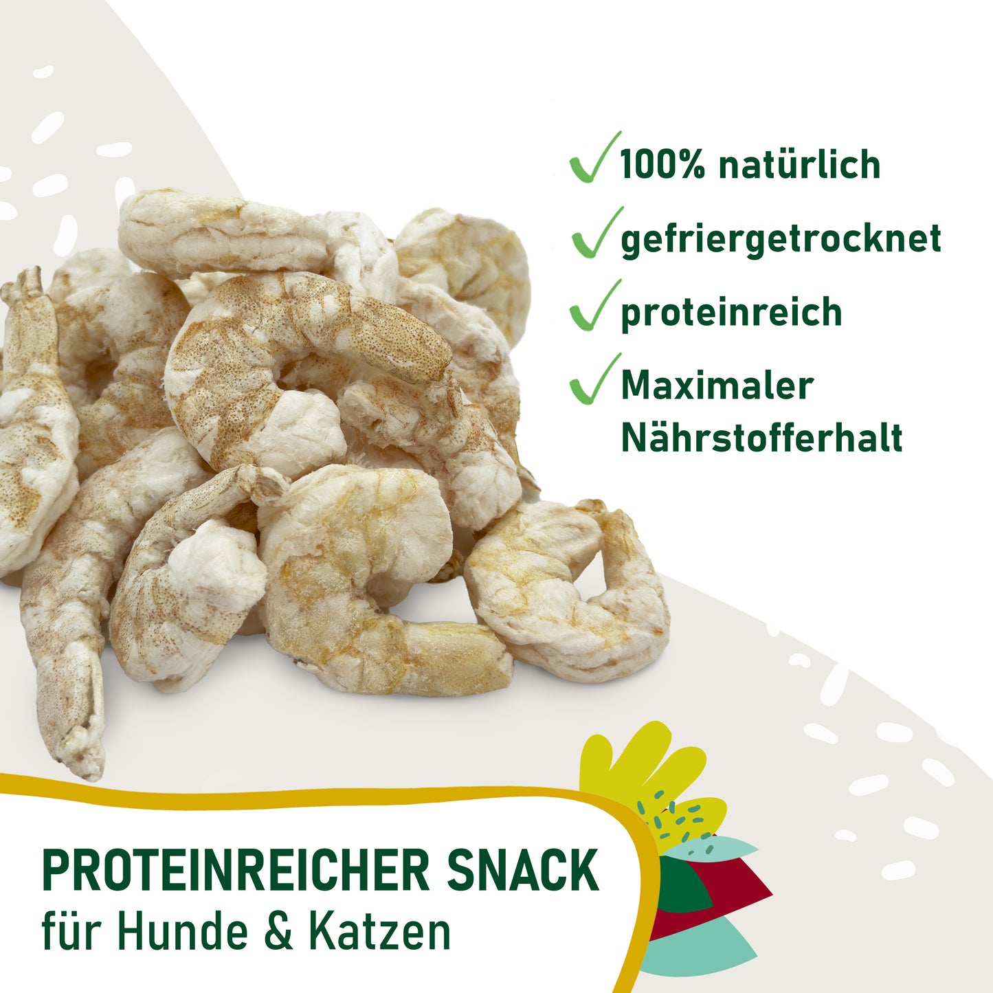 Gefriergetrocknete Riesengarnelen für Hunde & Katzen