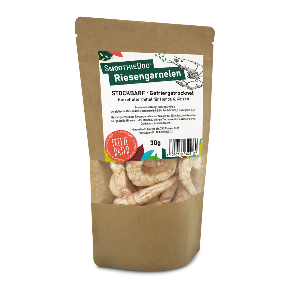 Gefriergetrocknete Riesengarnelen für Hunde & Katzen