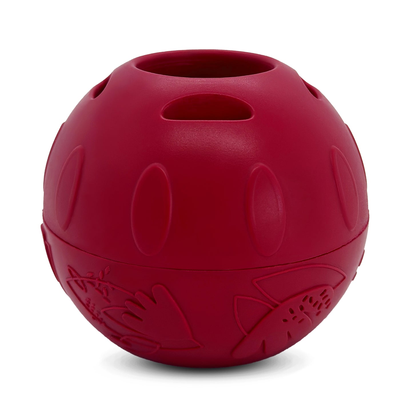 SmoothieDog Schleckball aus rotem Naturkautschuk – geschlossenes Schleckspielzeug für Hunde.