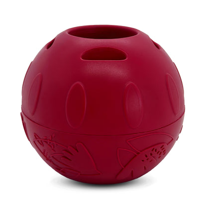 SmoothieDog Schleckball aus rotem Naturkautschuk – geschlossenes Schleckspielzeug für Hunde.