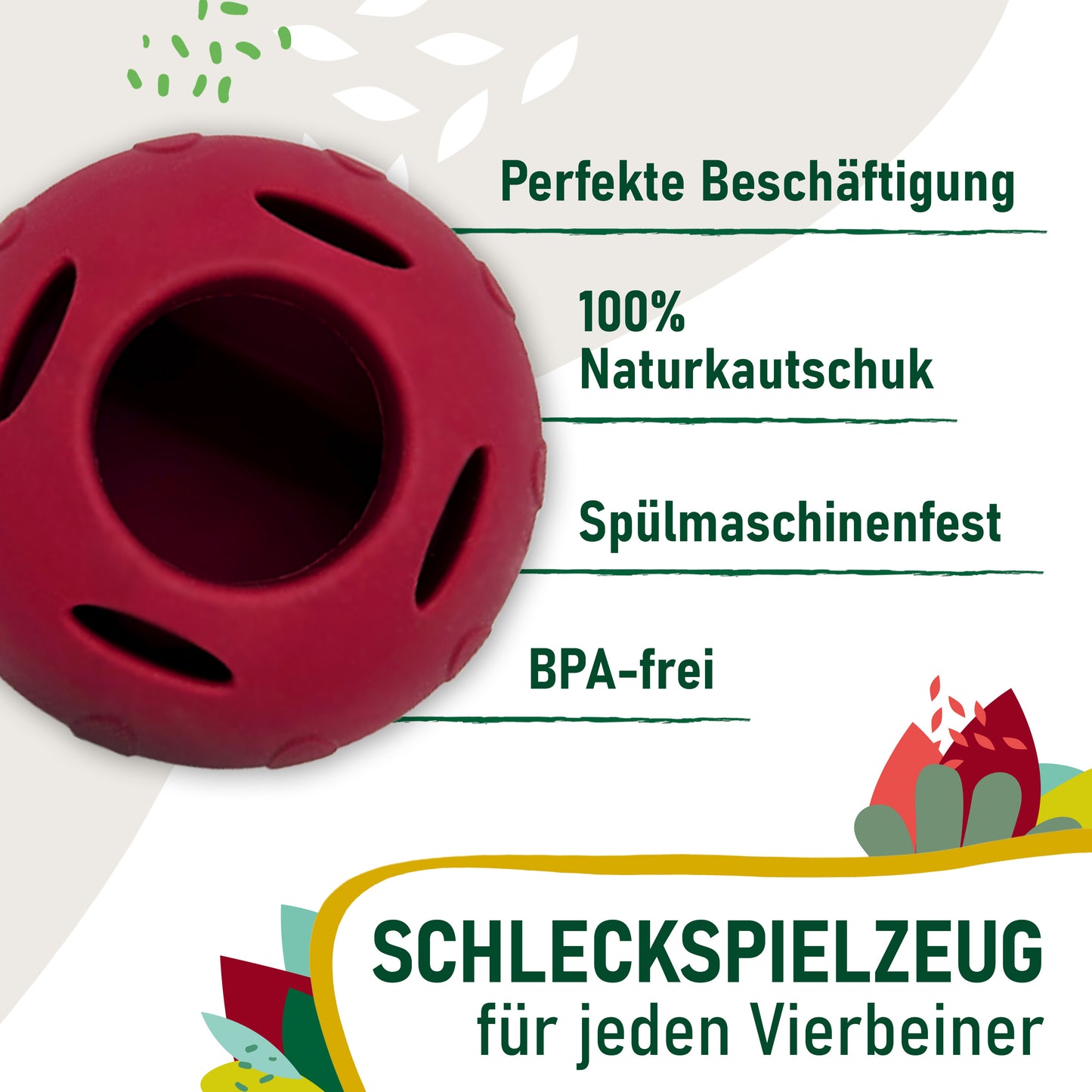 SmoothieDog Schleckball – 100 % Naturkautschuk, spülmaschinenfest und BPA-frei.