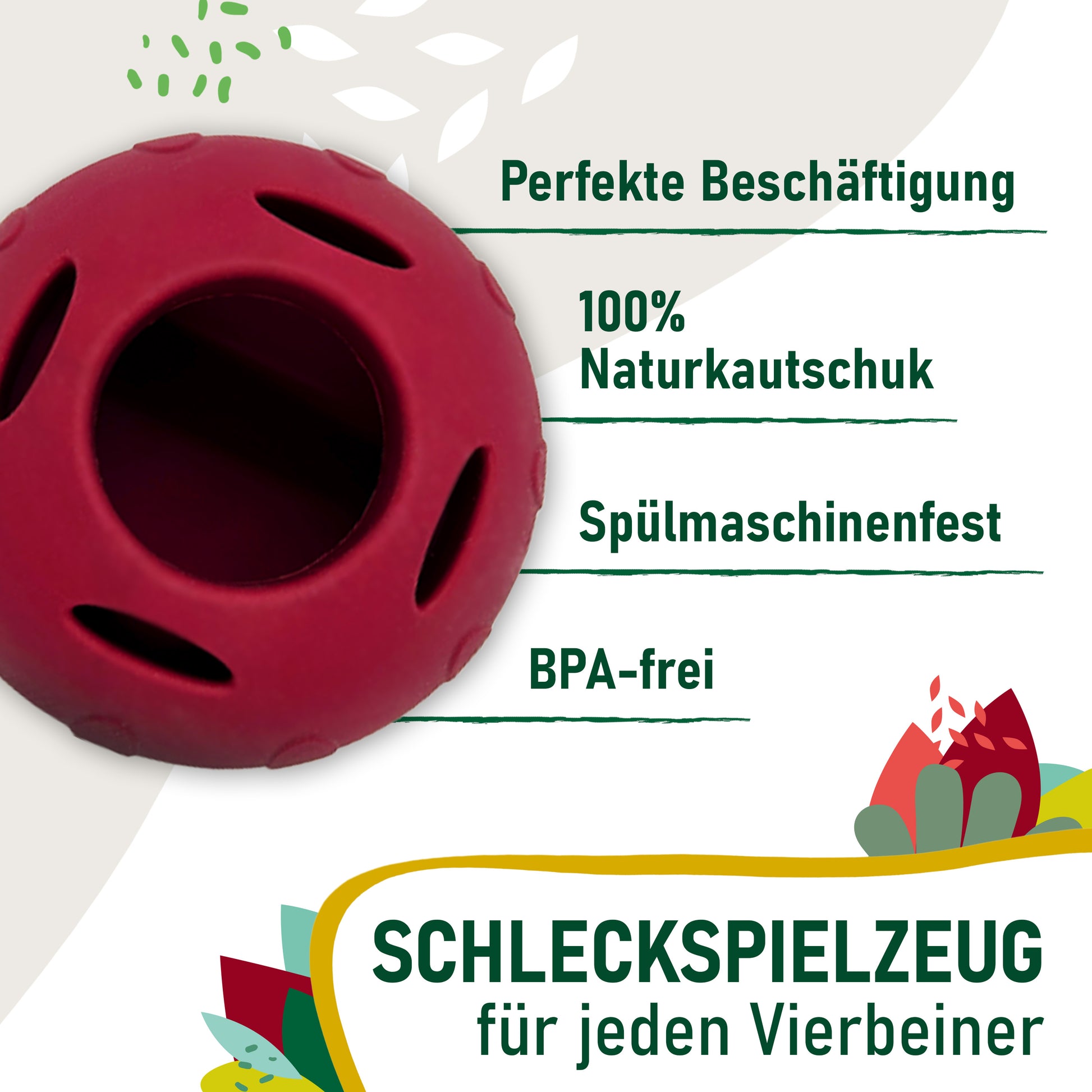 SmoothieDog Schleckball – 100 % Naturkautschuk, spülmaschinenfest und BPA-frei.